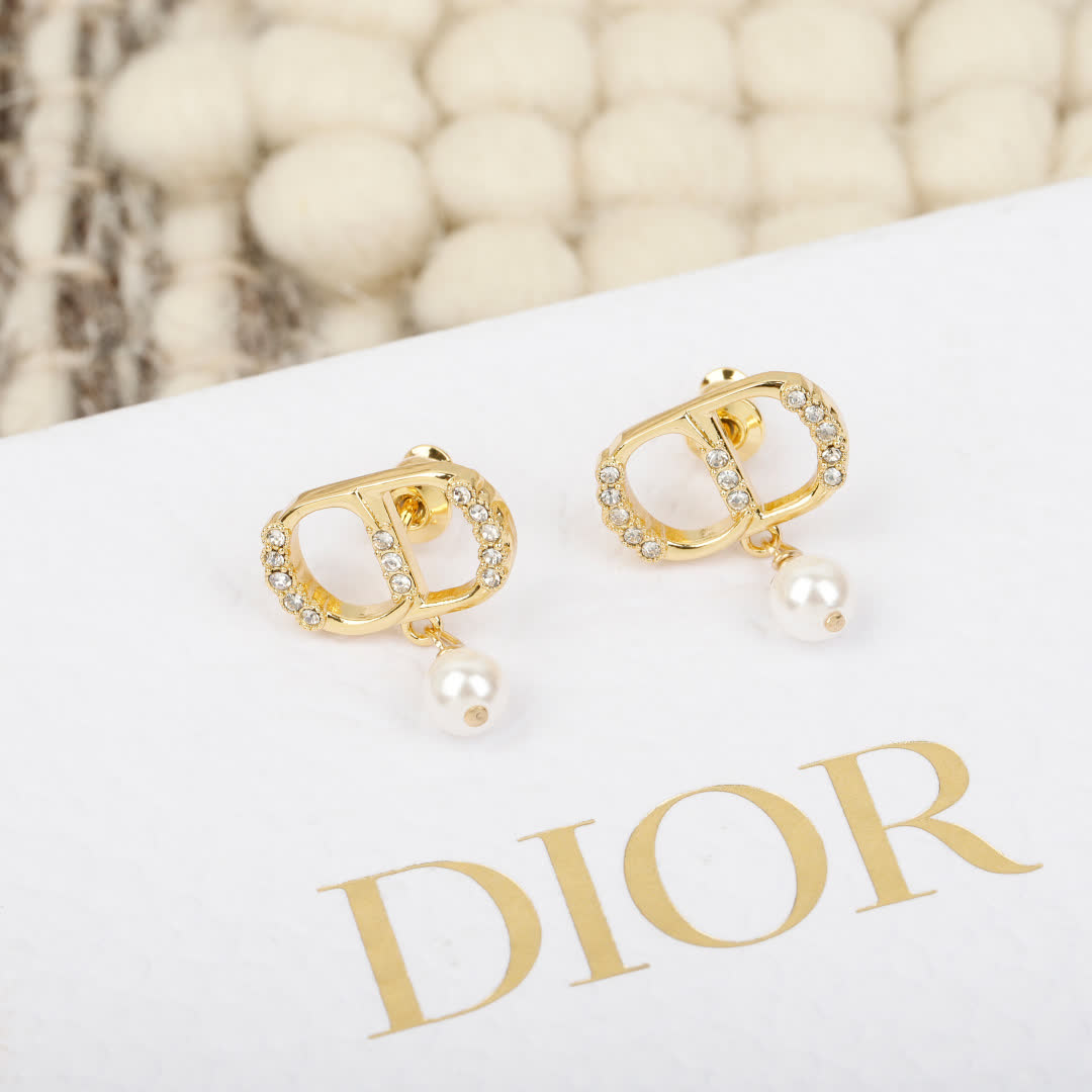 Dior Gold Crown Earrings