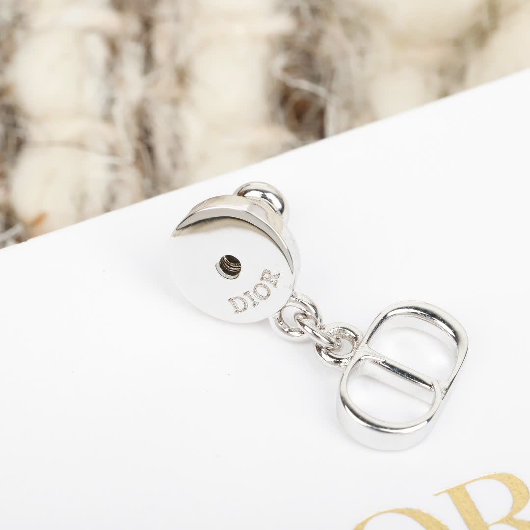 Dior Silver Flower Earrings