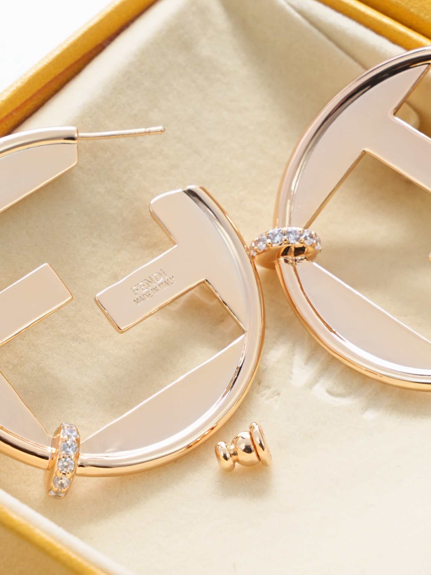 Fendi Roma Logo Hoop Earrings