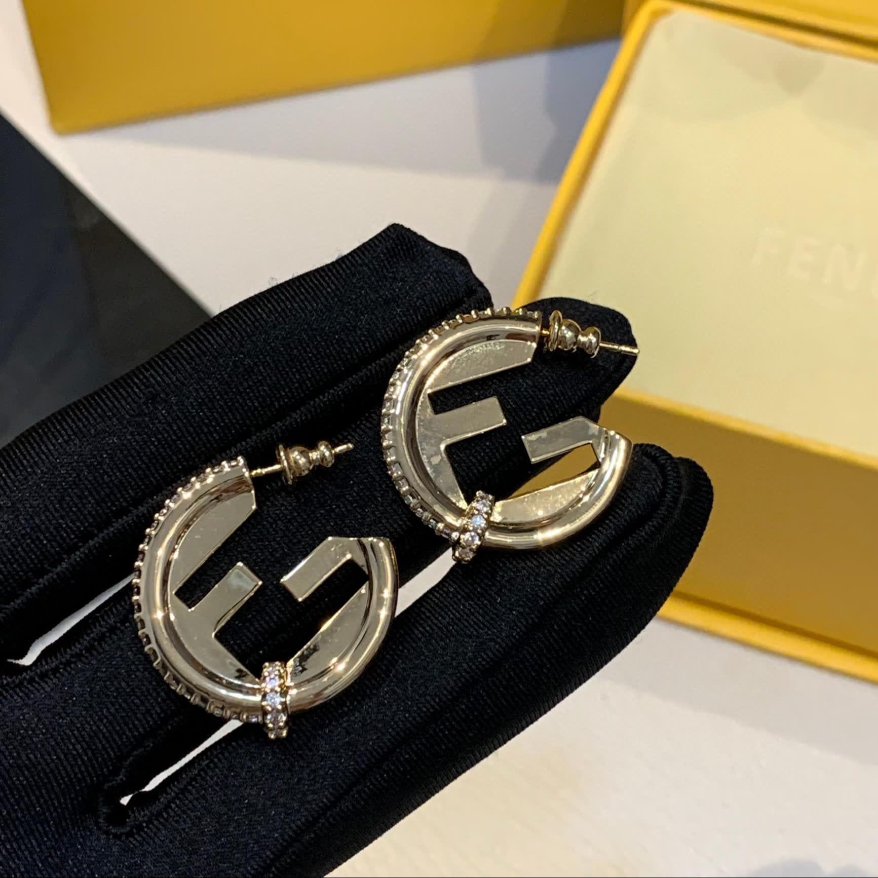 Fendi Gold Hoop Earrings