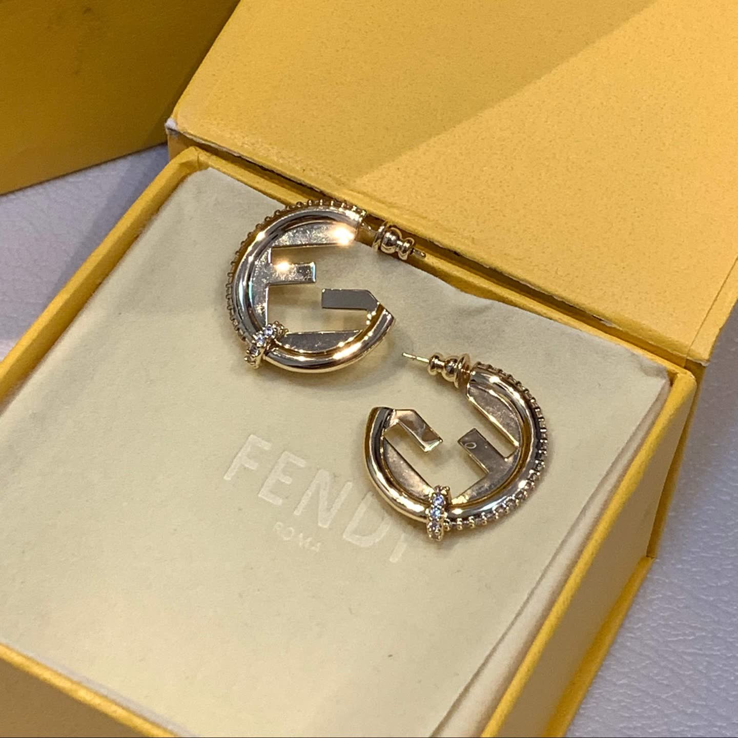 Fendi Gold Hoop Earrings