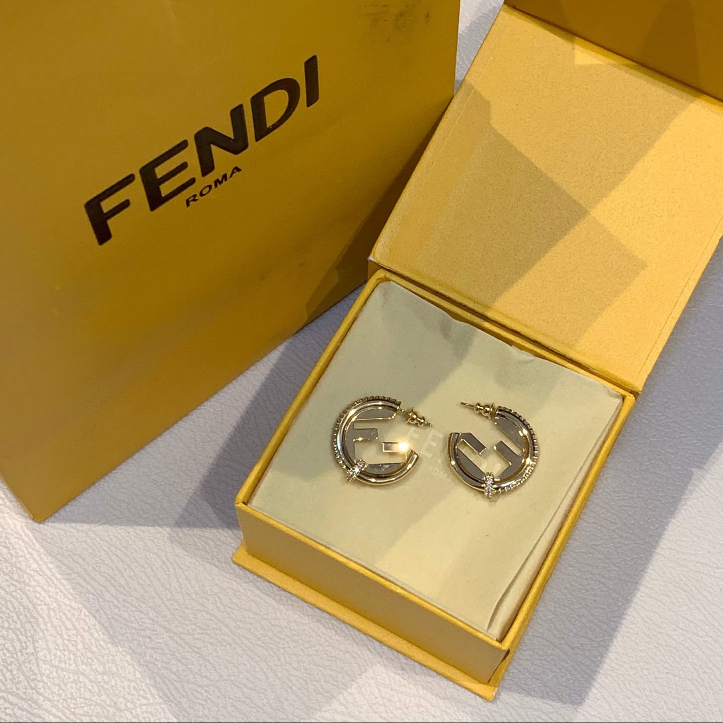 Fendi Gold Hoop Earrings