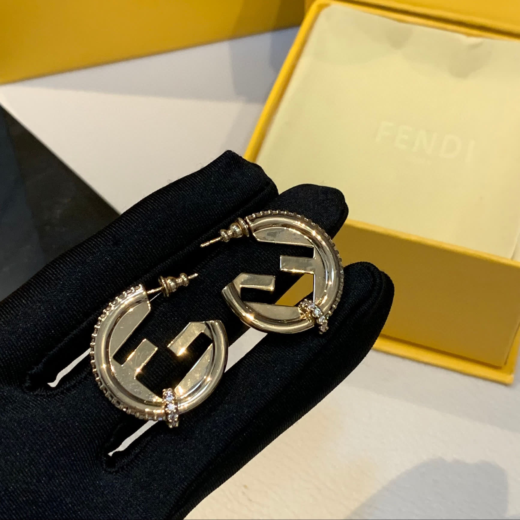 Fendi Gold Hoop Earrings