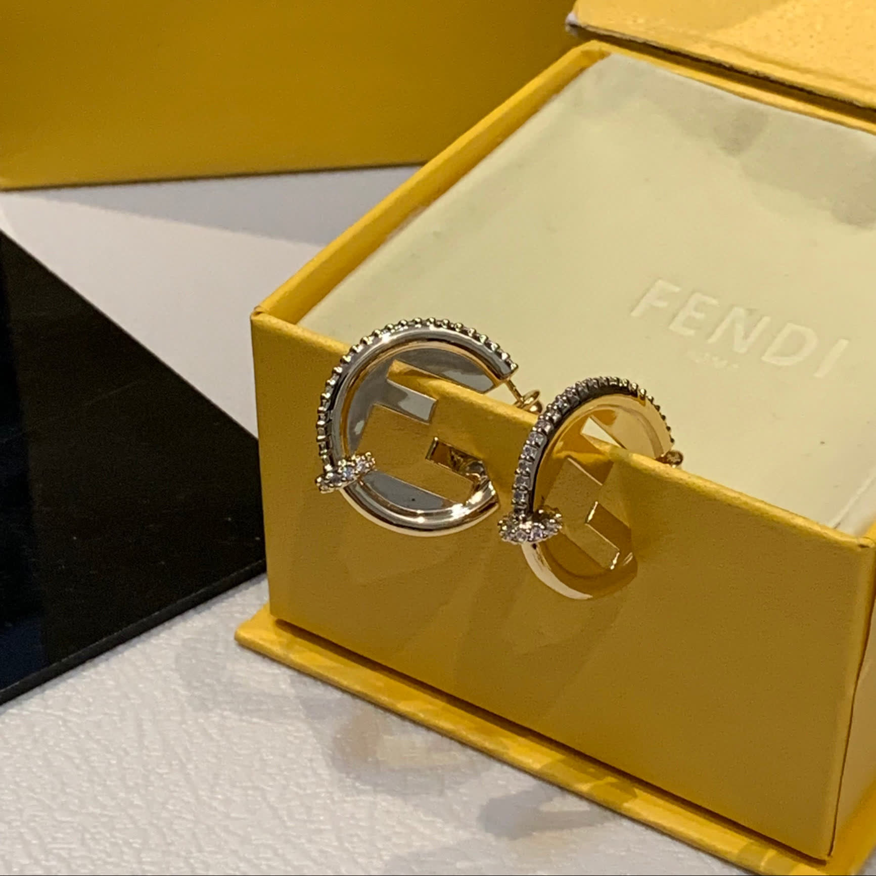 Fendi Gold Hoop Earrings
