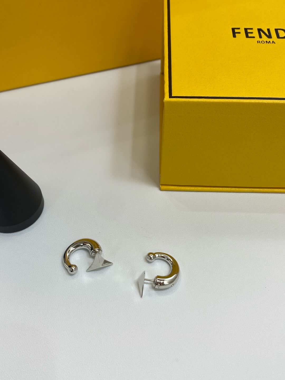 Fendi Roma Logo Earrings