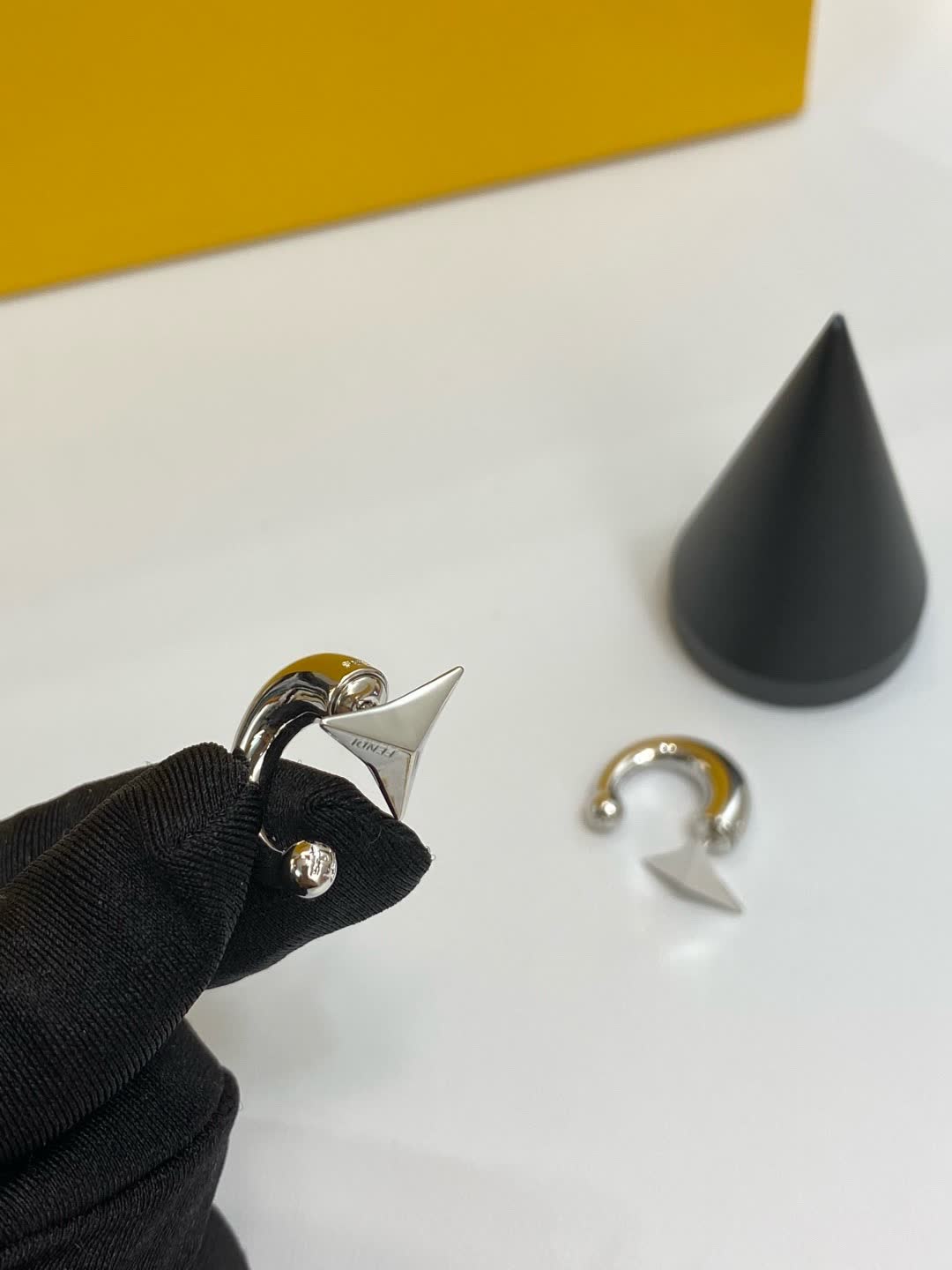 Fendi Roma Logo Earrings