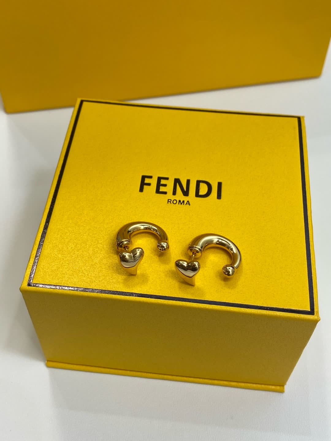 Fendi Roma Logo Stud Earrings