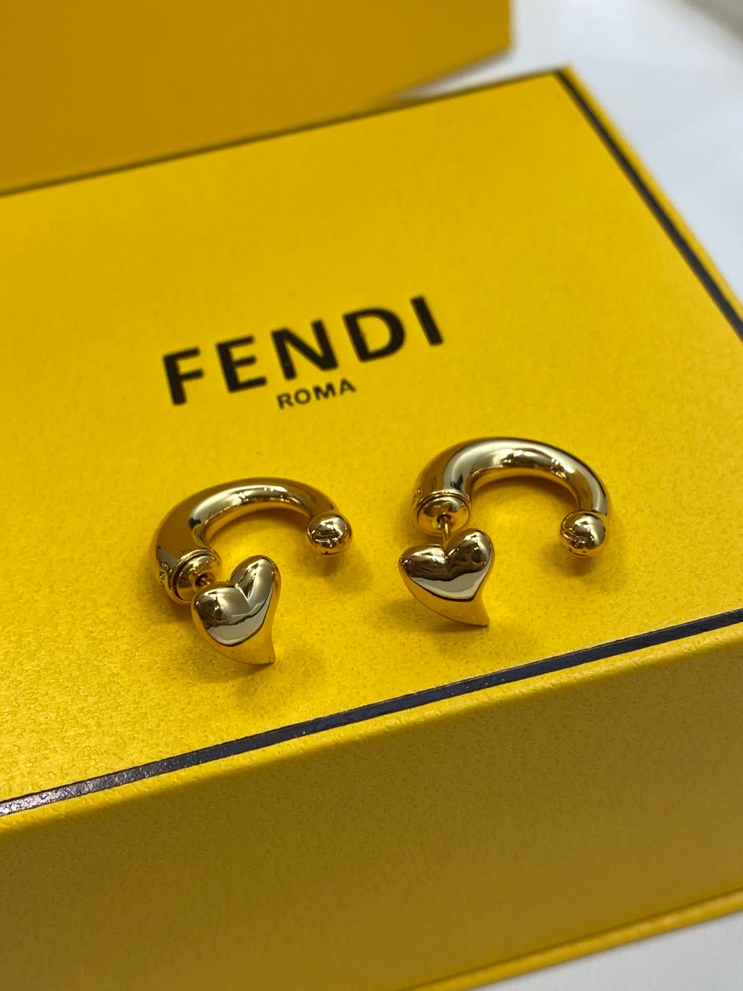 Fendi Roma Logo Stud Earrings