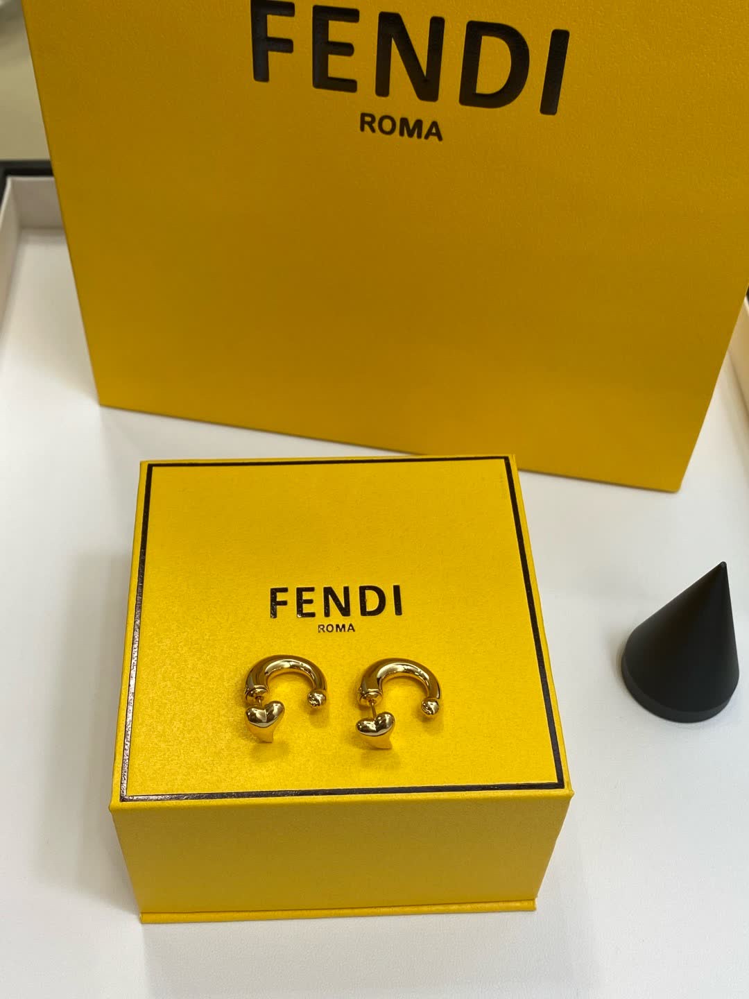 Fendi Roma Logo Stud Earrings