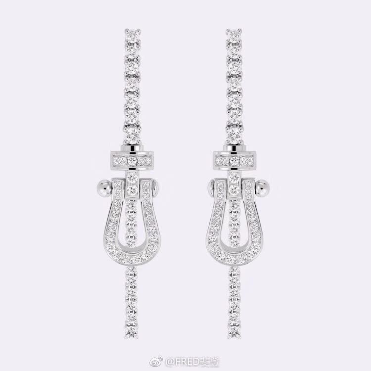 Fred Elegant Silver Earrings with Crystal Accents