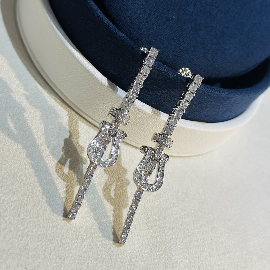 Fred Elegant Silver Earrings with Crystal Accents
