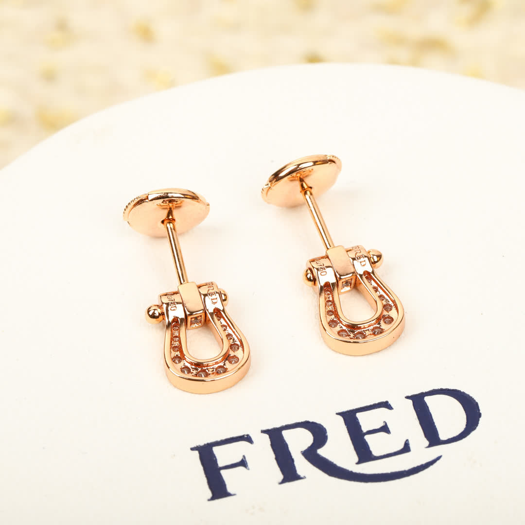 Fred Rose Gold Diamond Stud Earrings