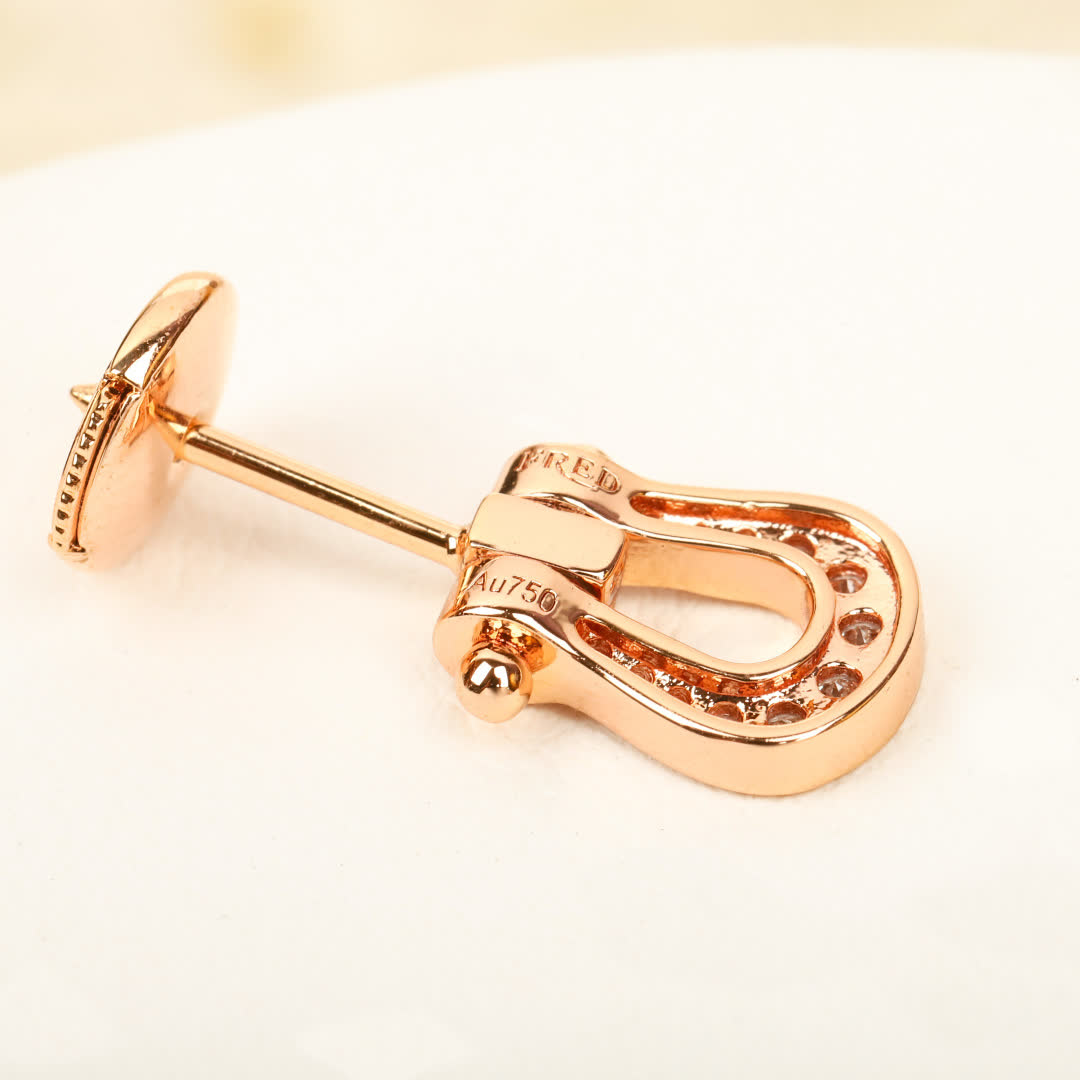 Fred Rose Gold Diamond Stud Earrings