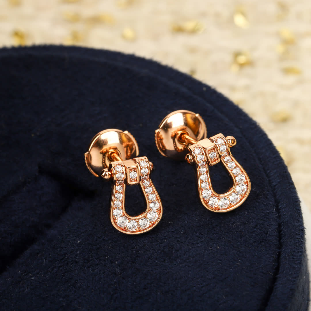 Fred Rose Gold Diamond Stud Earrings