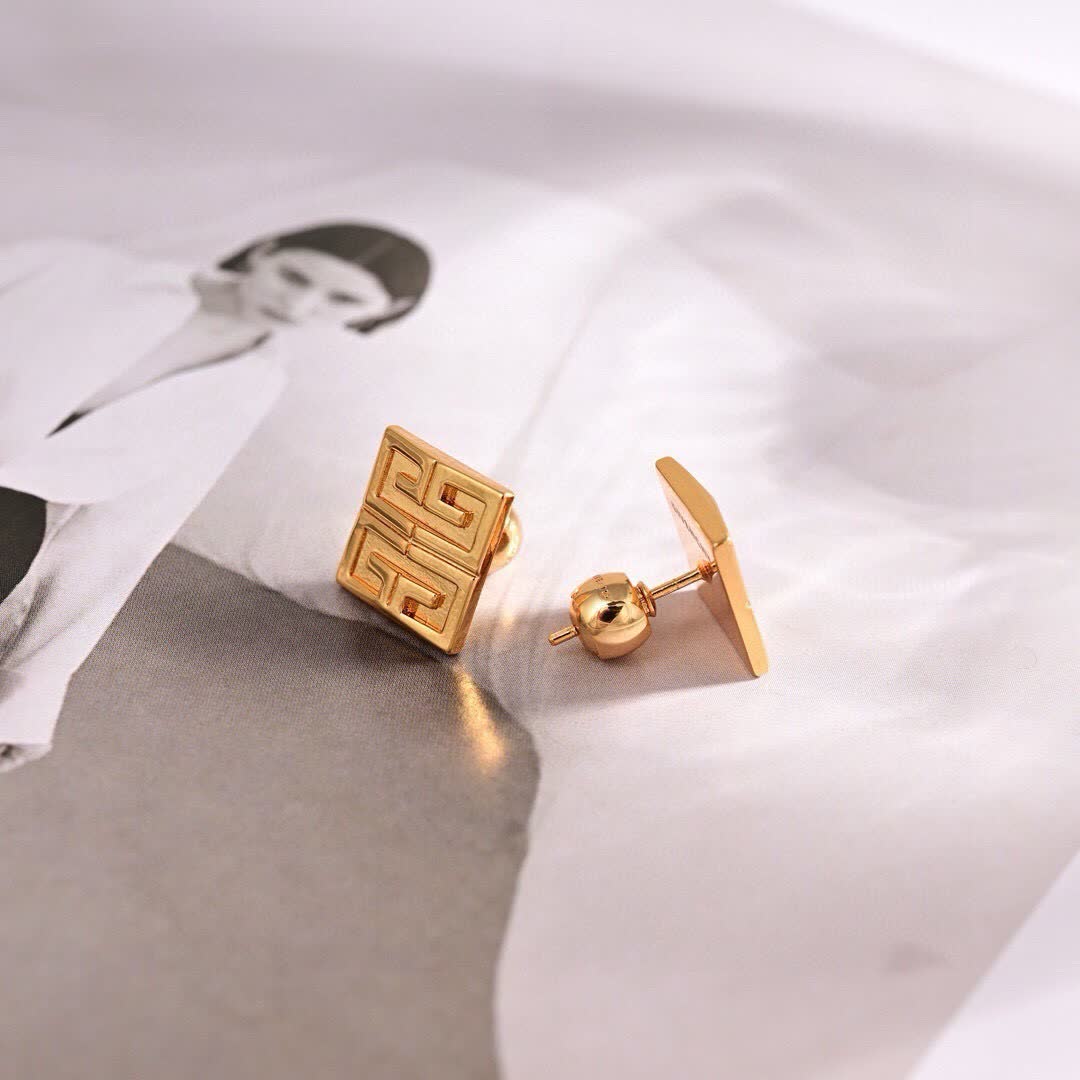 Givenchy Classic Gold 4G Square Stud Earrings