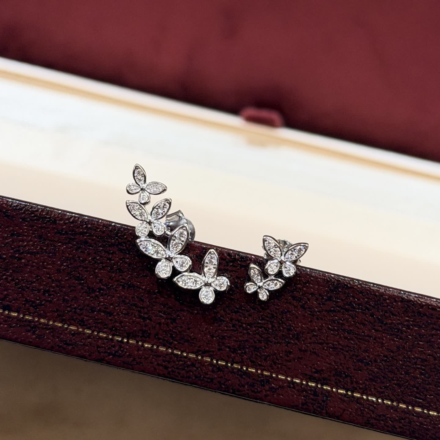 Graff Silver Flower Stud Earrings