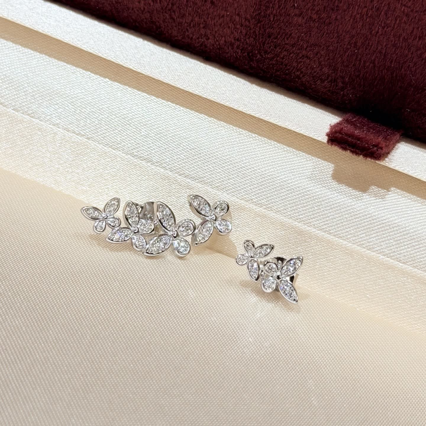 Graff Silver Flower Stud Earrings