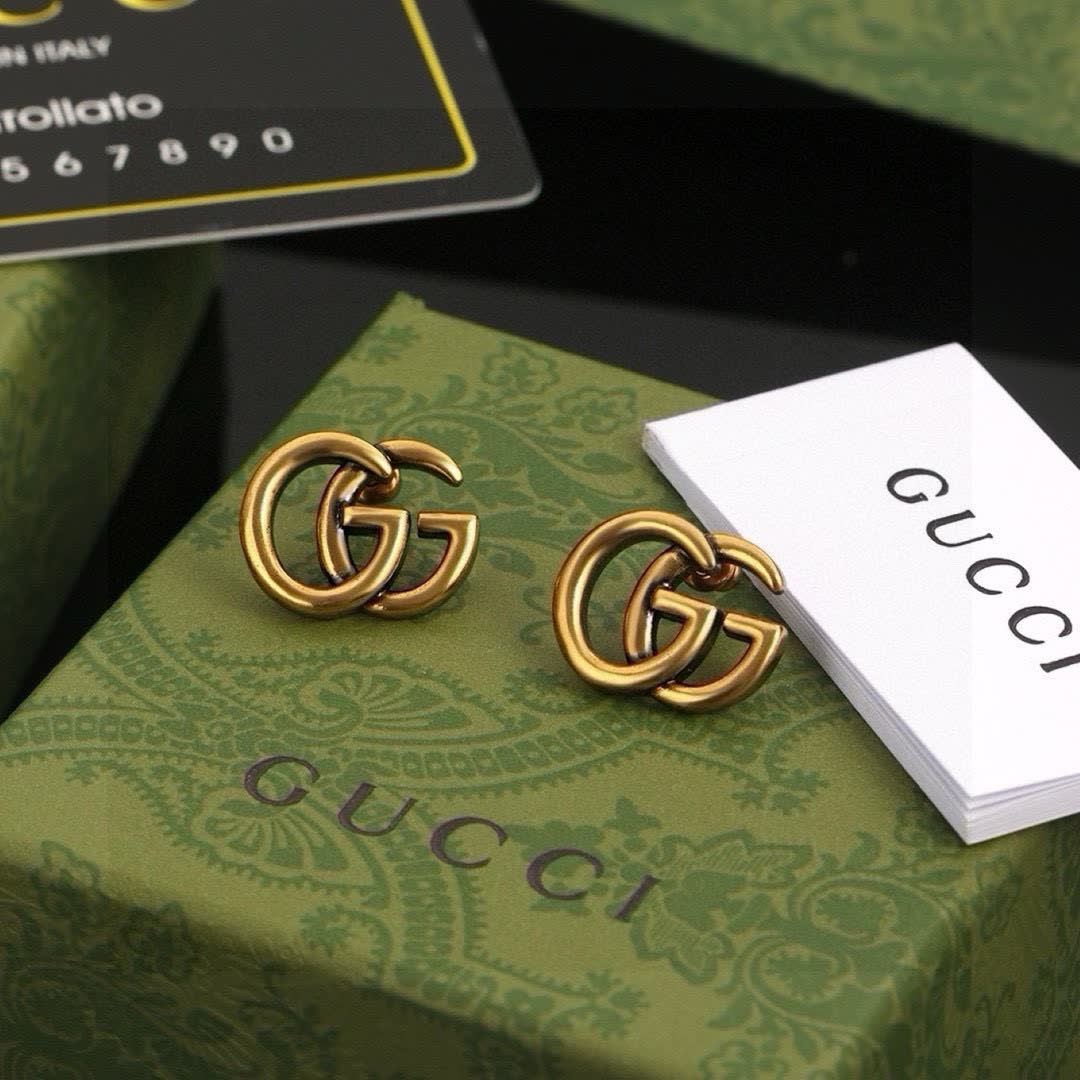 Gucci GG Logo Stud Earrings