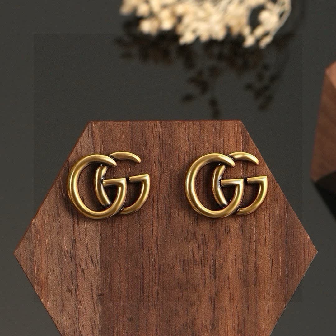 Gucci GG Logo Stud Earrings