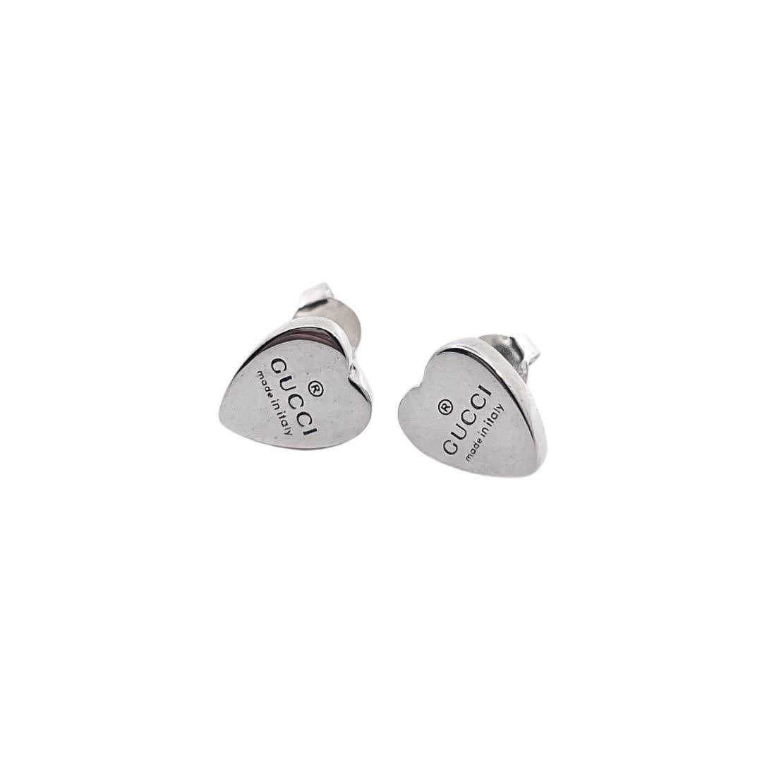 Gucci Silver Heart Stud Earrings-200210