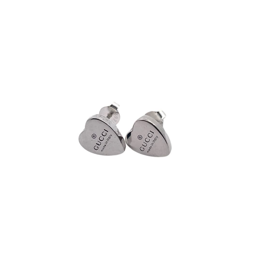 Gucci Silver Heart Stud Earrings-200210