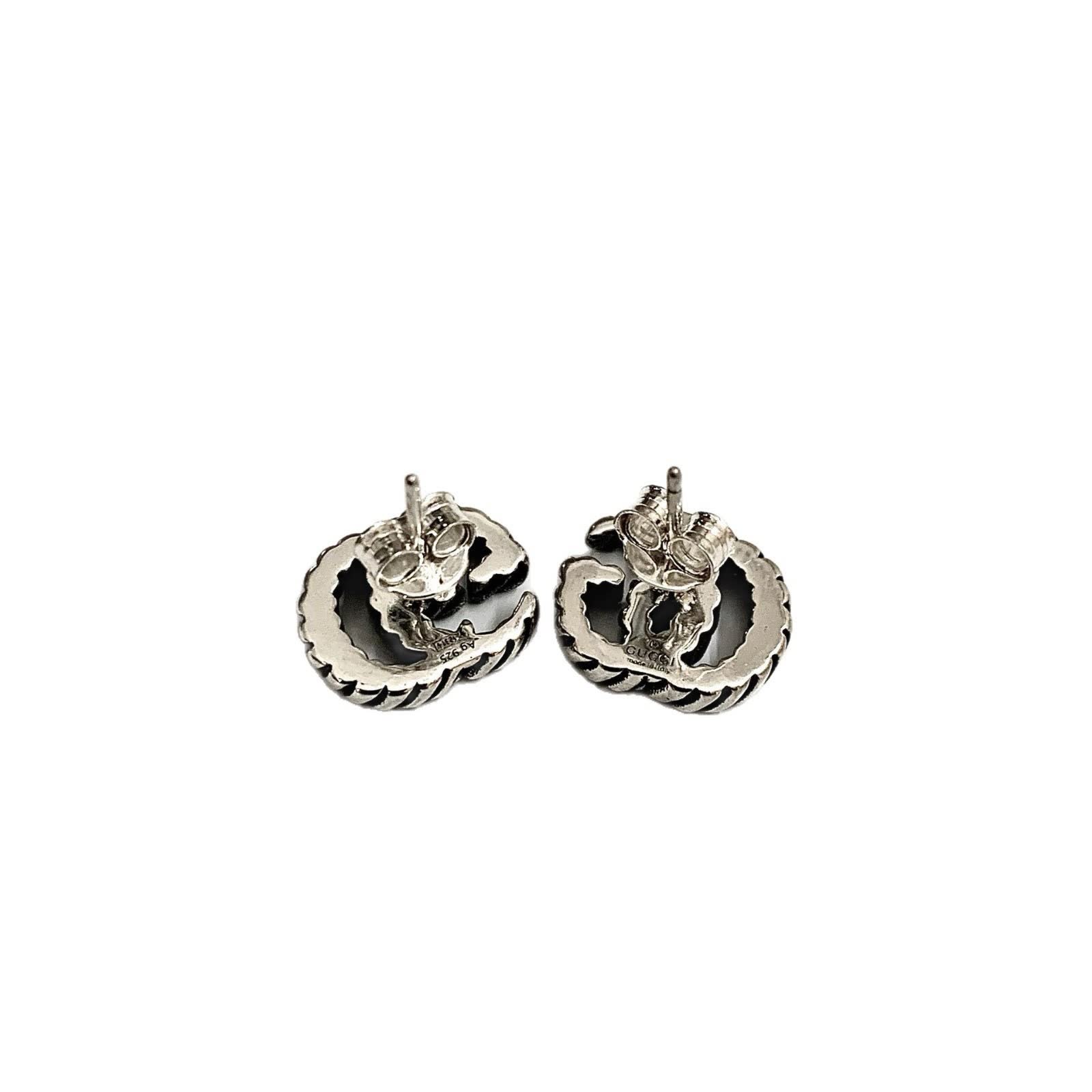Gucci Silver 'G' Logo Stud Earrings