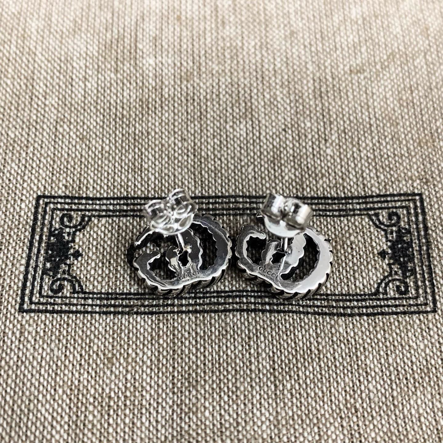 Gucci Silver 'G' Logo Stud Earrings