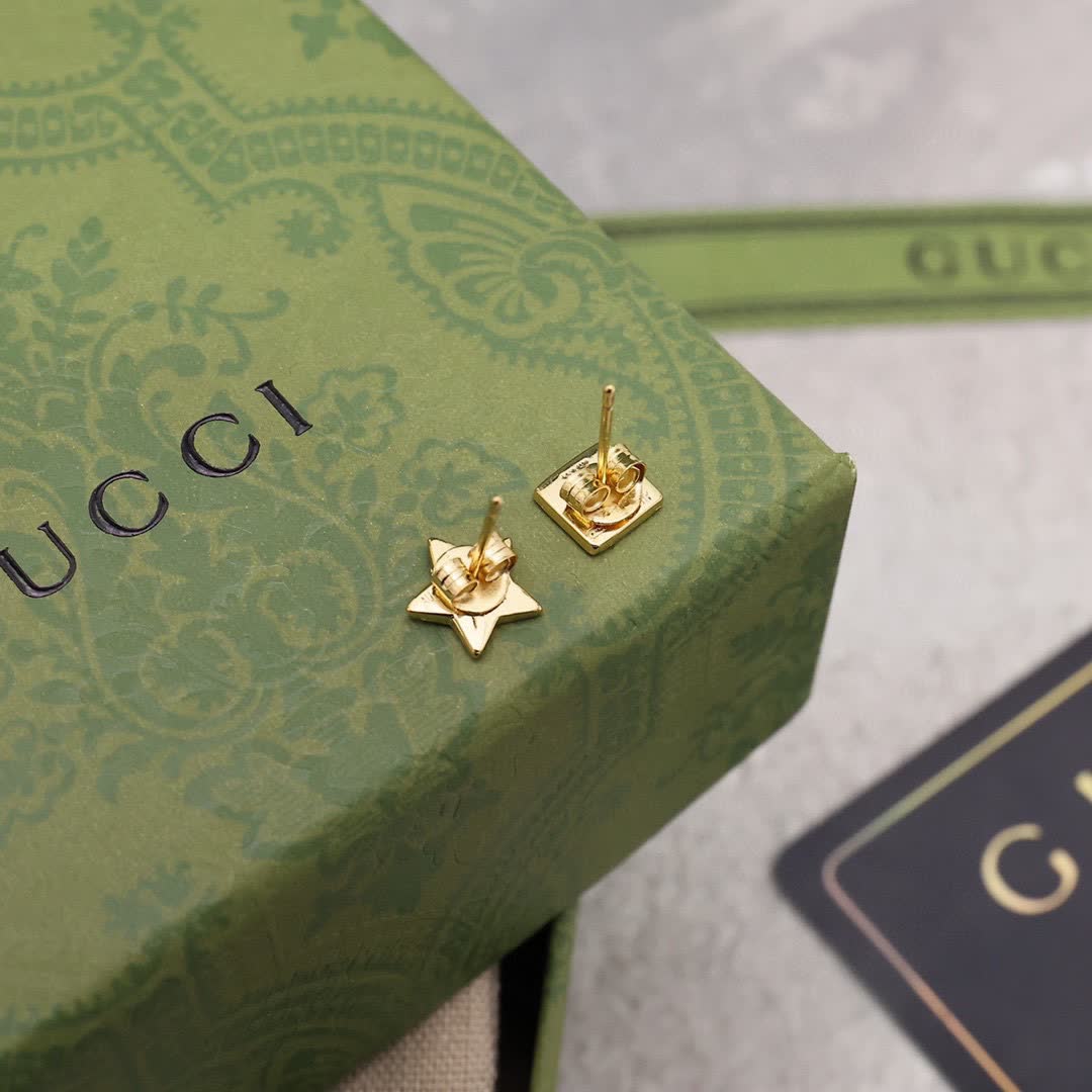 Gucci Star and Square Stud Earrings