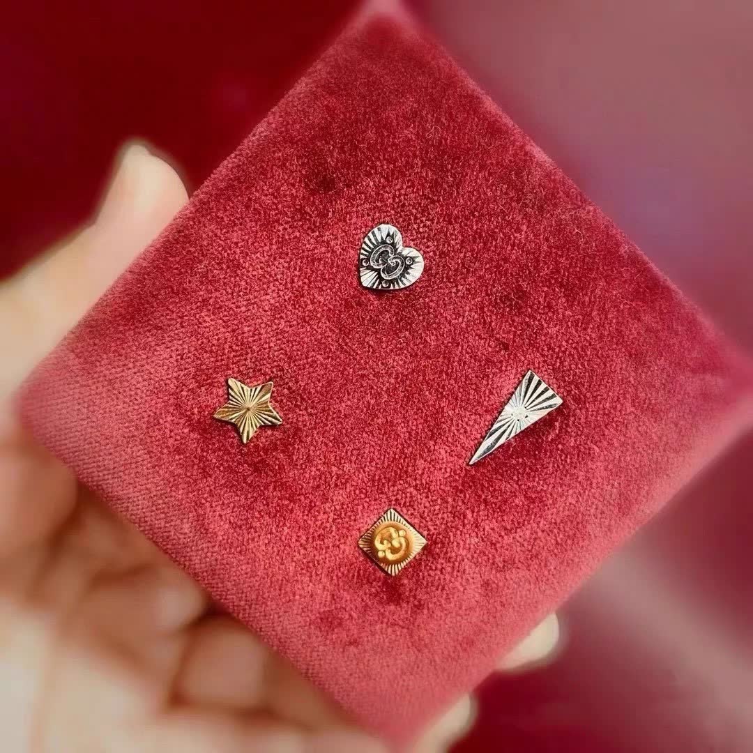 Gucci Star and Square Stud Earrings
