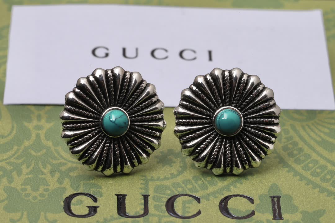 Gucci Turquoise Silver Stud Earrings