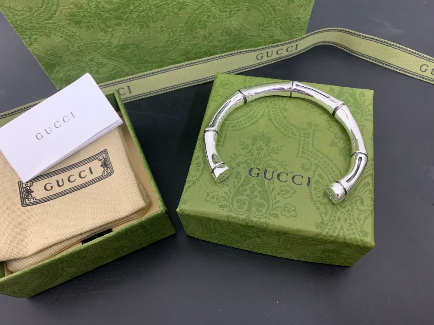 Gucci Bamboo Sterling Silver Hoop Earrings