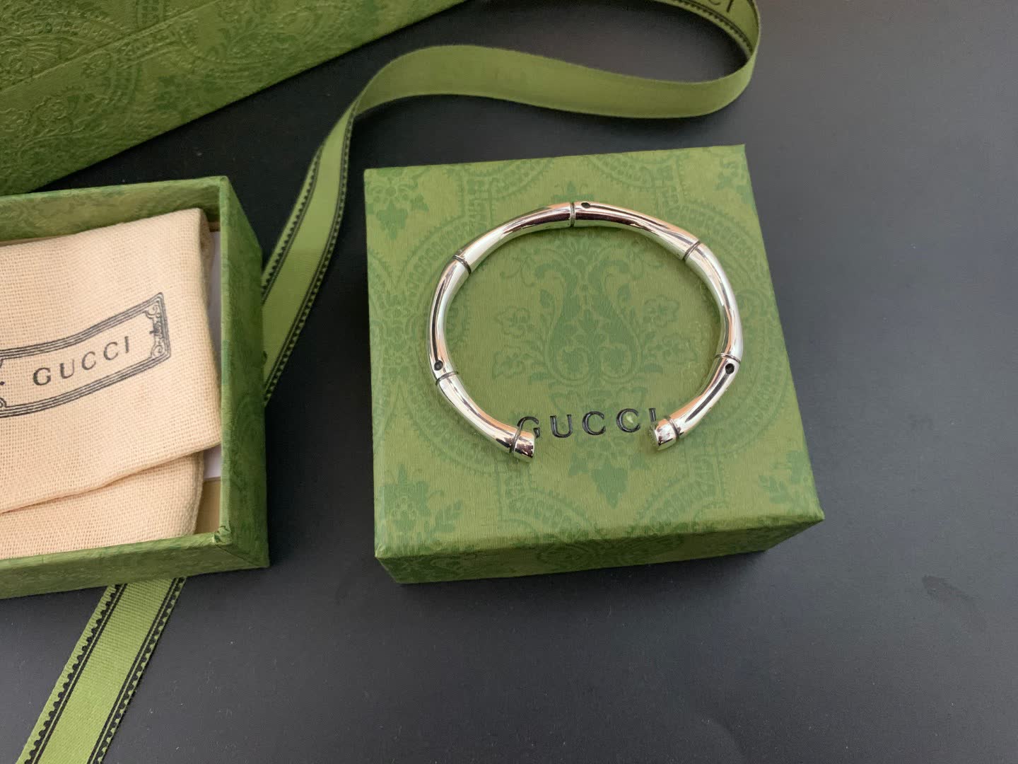 Gucci Bamboo Sterling Silver Hoop Earrings