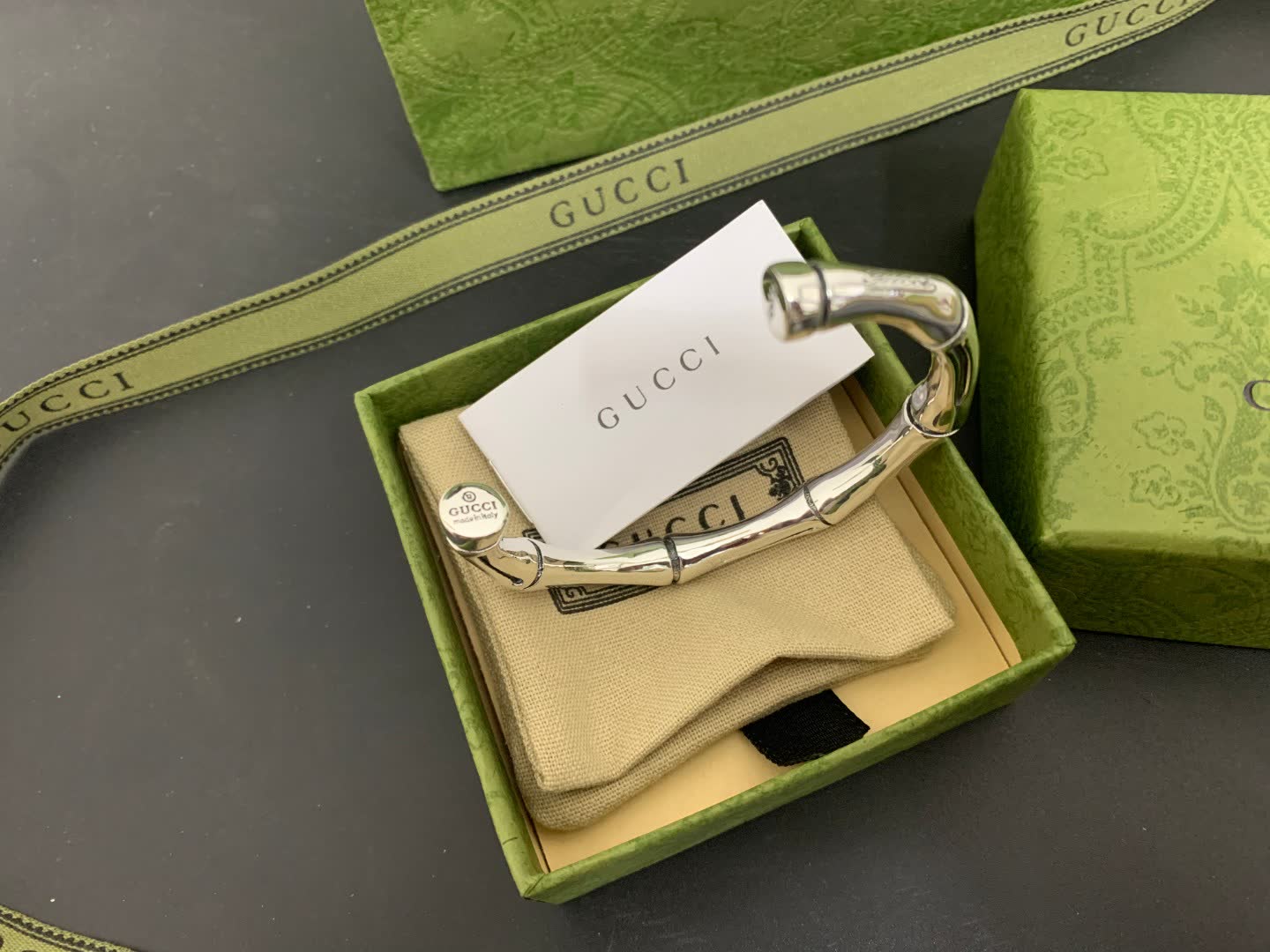 Gucci Bamboo Sterling Silver Hoop Earrings