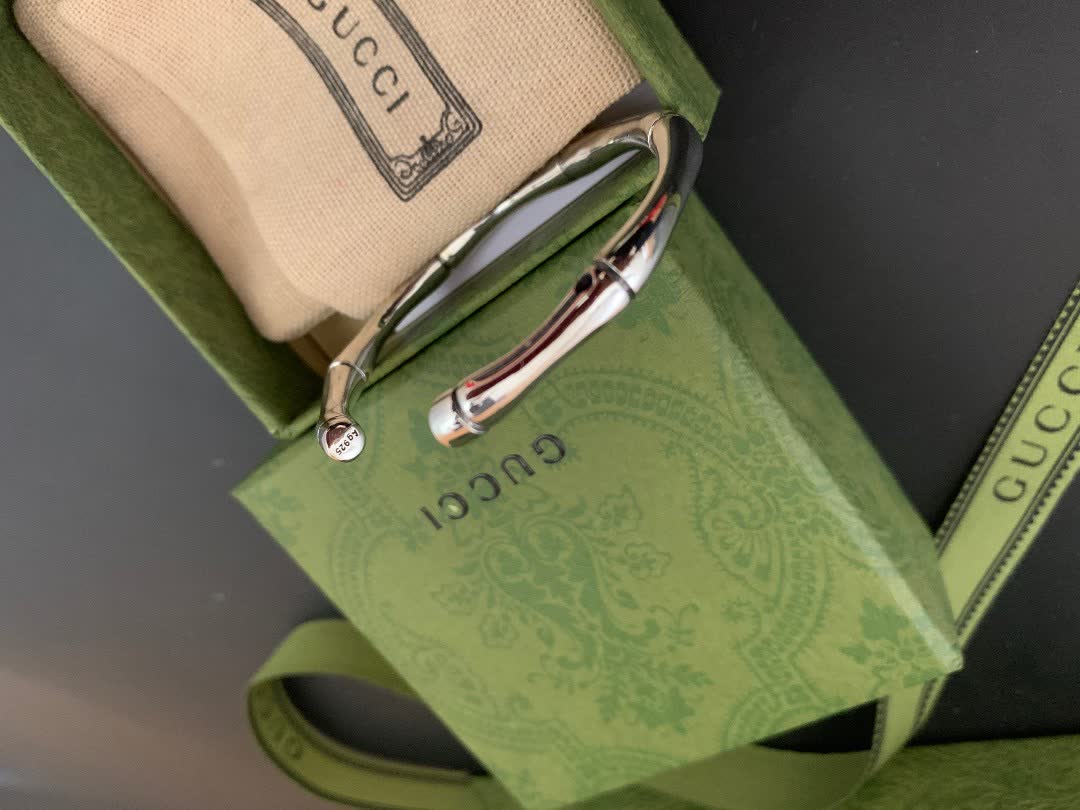 Gucci Bamboo Sterling Silver Hoop Earrings