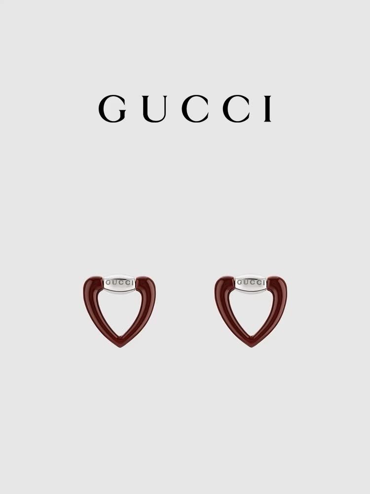 Gucci Red Heart-Shaped Earrings