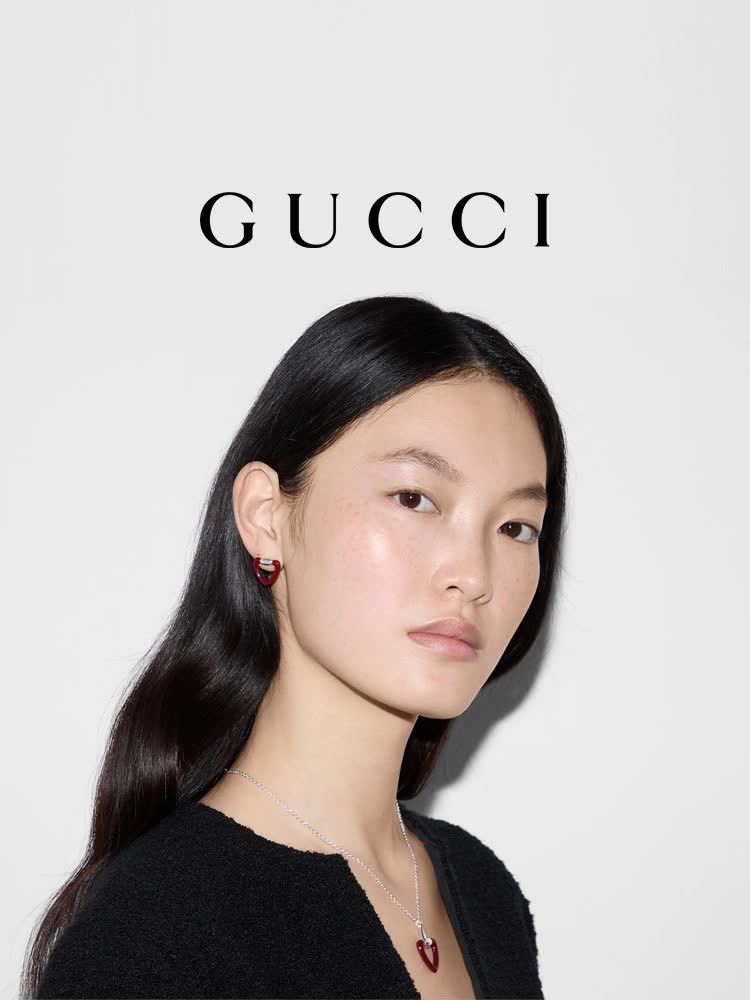 Gucci Red Heart-Shaped Earrings