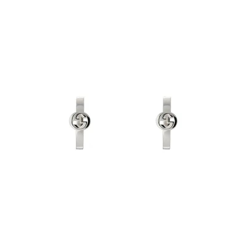 Gucci Silver Logo Bar Stud Earrings Gucci Silver Logo Bar Stud Earrings