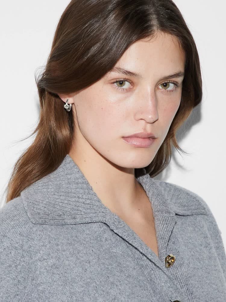 Gucci Silver Logo Bar Stud Earrings