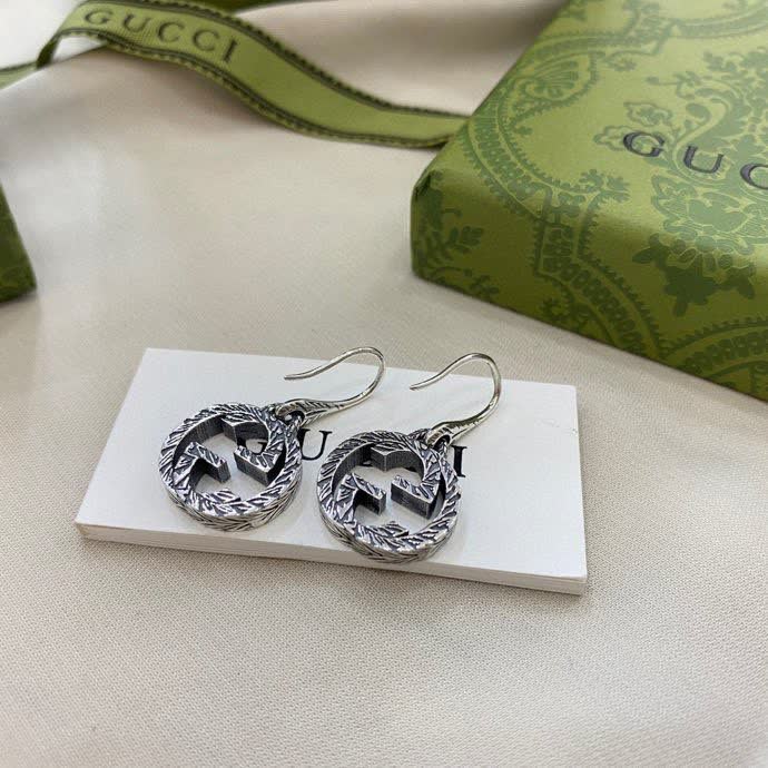 Gucci Silver Interlocking G Earrings