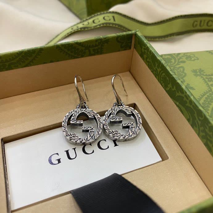 Gucci Silver Interlocking G Earrings