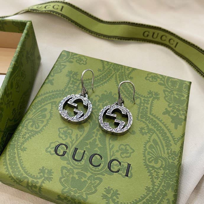 Gucci Silver Interlocking G Earrings
