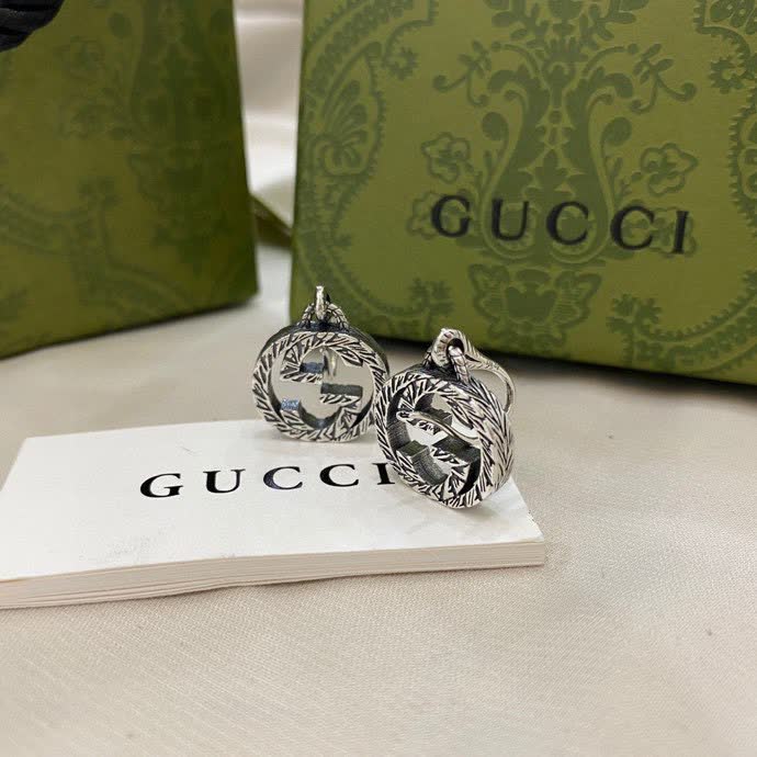 Gucci Silver Interlocking G Earrings