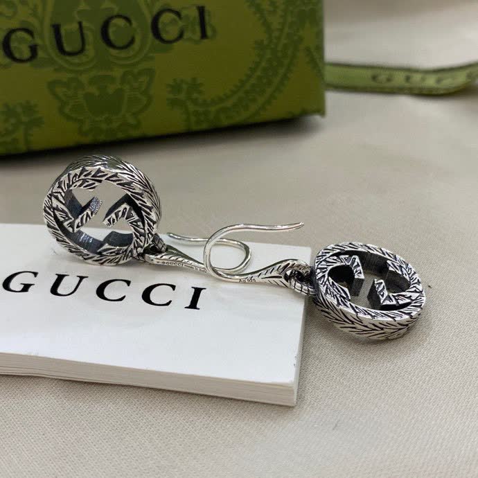 Gucci Silver Interlocking G Earrings