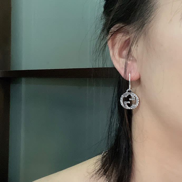 Gucci Silver Interlocking G Earrings