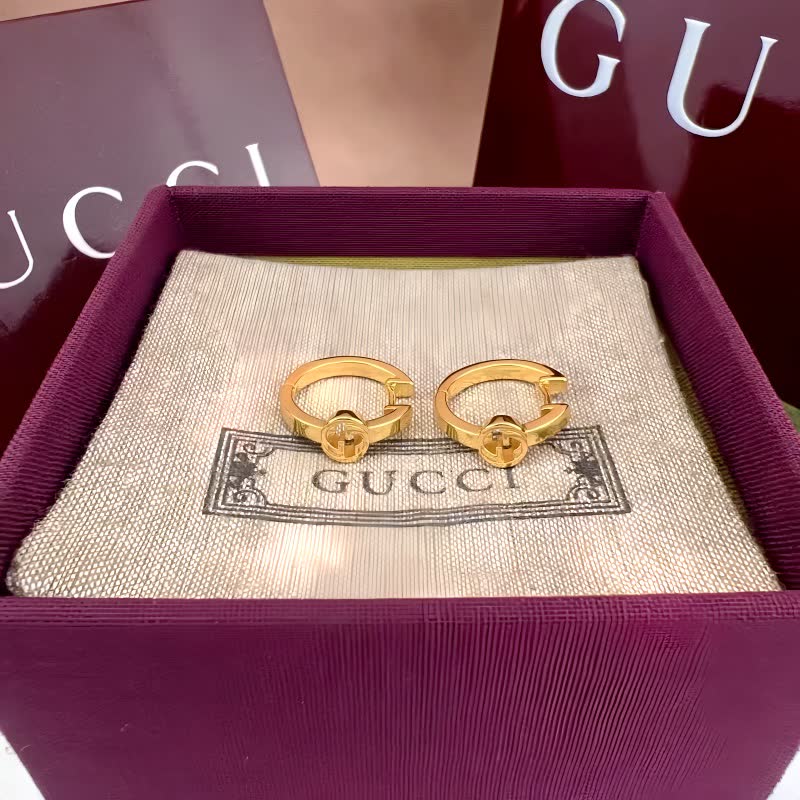 Gucci Silver Logo Bar Stud Earrings