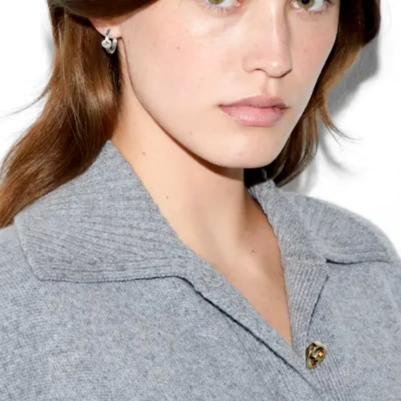 Gucci Silver Logo Bar Stud Earrings