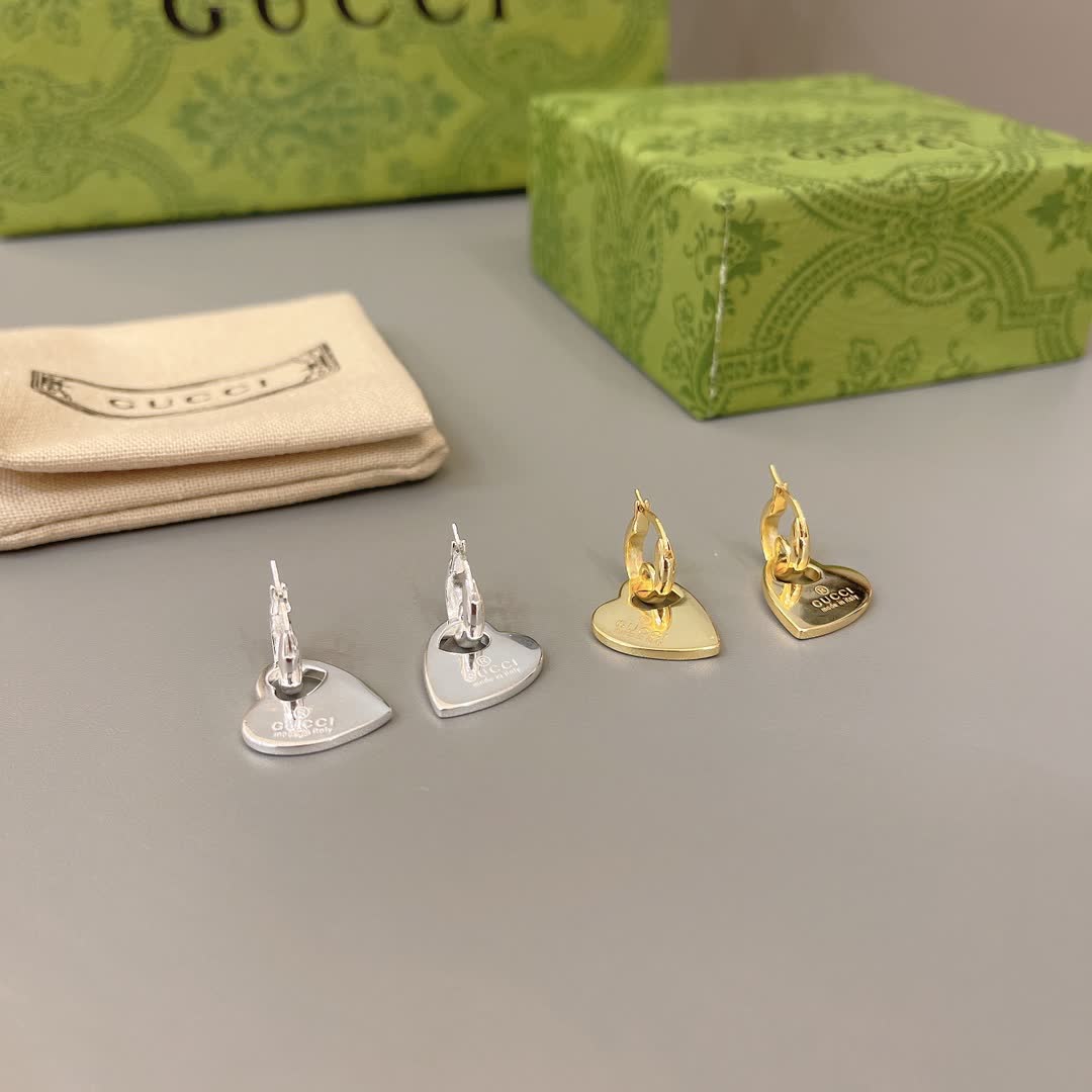 Gucci Silver Heart Earrings
