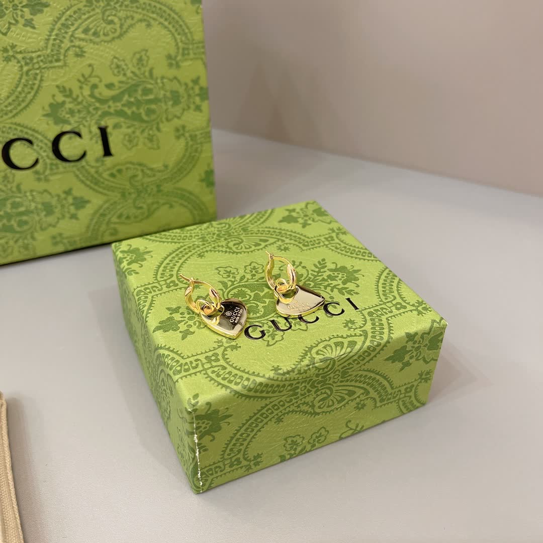 Gucci Silver Heart Earrings
