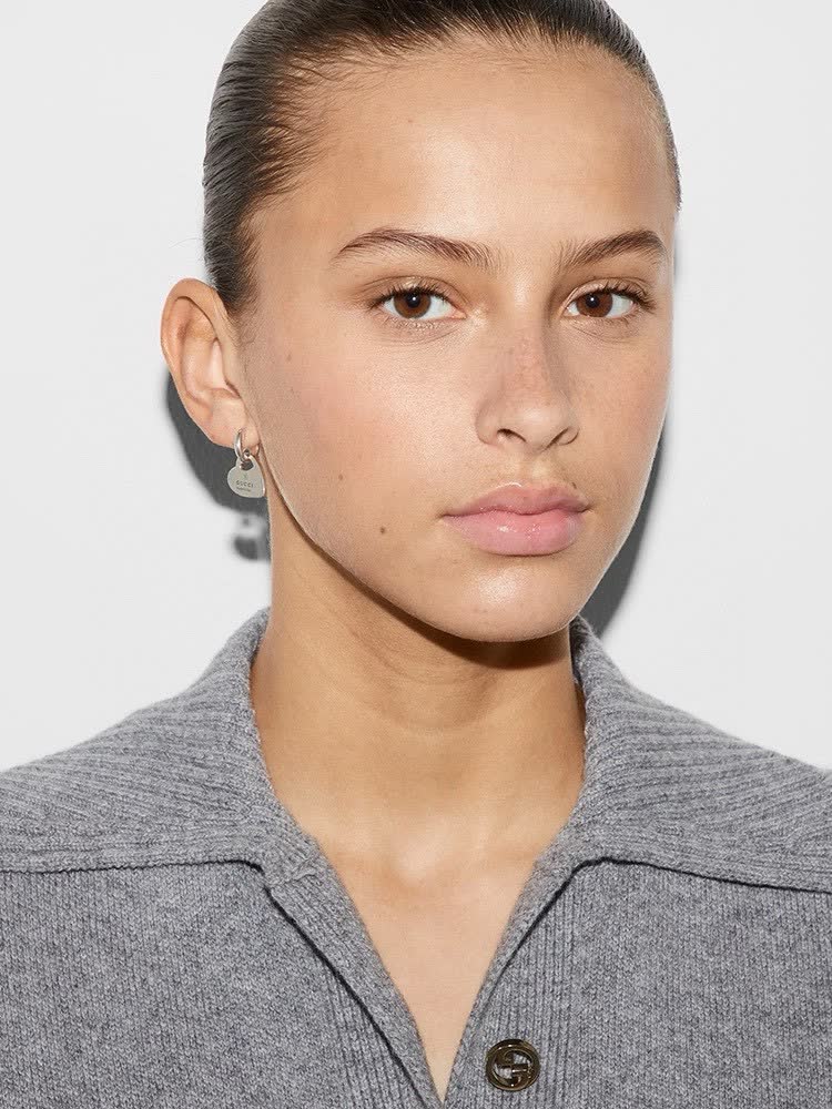 Gucci Silver Heart Earrings