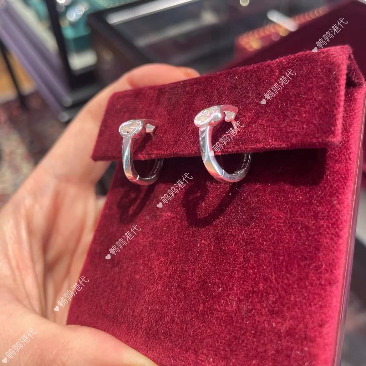Gucci Silver Earrings with Crystal Accents